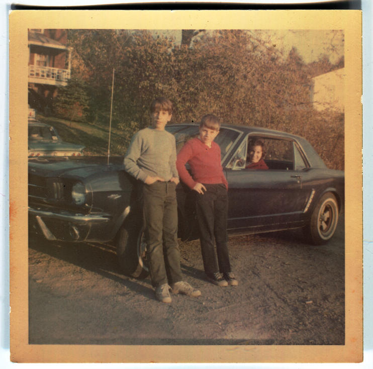 My brother Kevin and Alan MacFeeley were best of friends. That's Mom in her '64 Mustang!